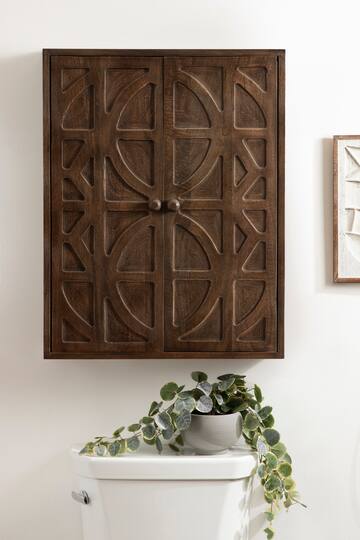 Kate and Laurel Galliene Wood Wall Cabinet with Two Shelves